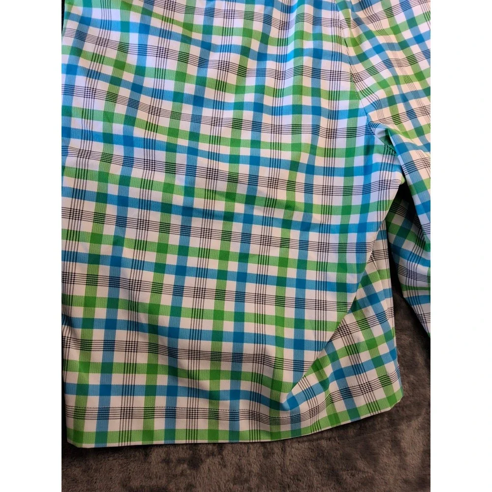 Nike Golf Dri-FIT Plaid Shorts Mens 36 Green Blue White Check‎ Performance Sport